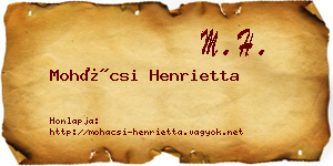 Mohácsi Henrietta névjegykártya