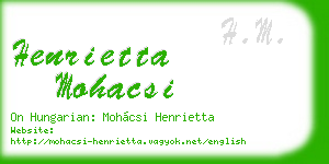 henrietta mohacsi business card